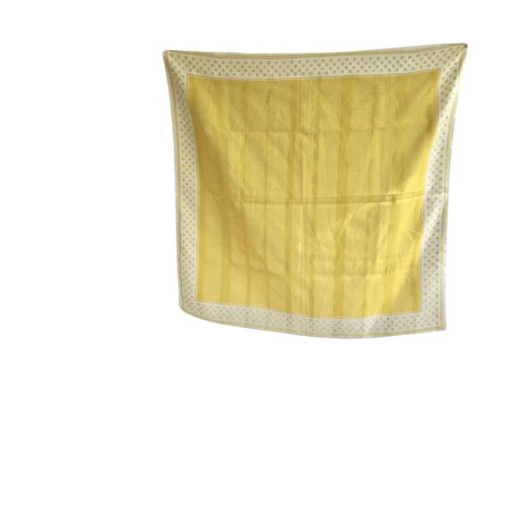 Vintage Yellow White Polka Dot Scarf Retro Accessory - Picture 2 of 5